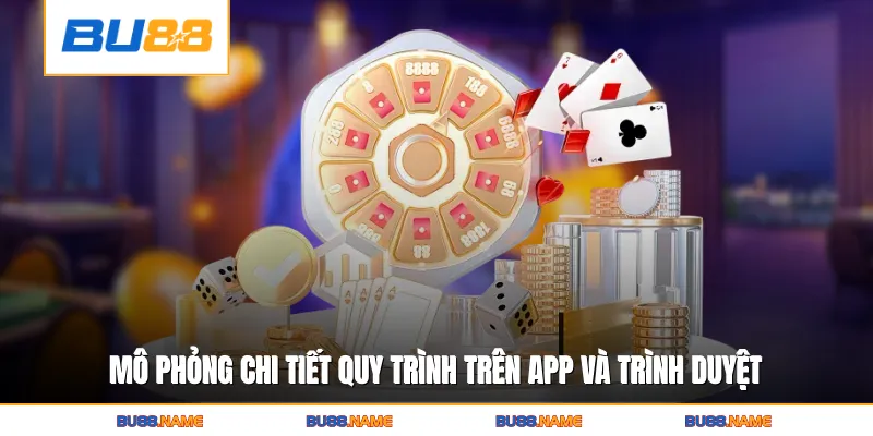 Mô phỏng chi tiết quy trình trên app và trình duyệt