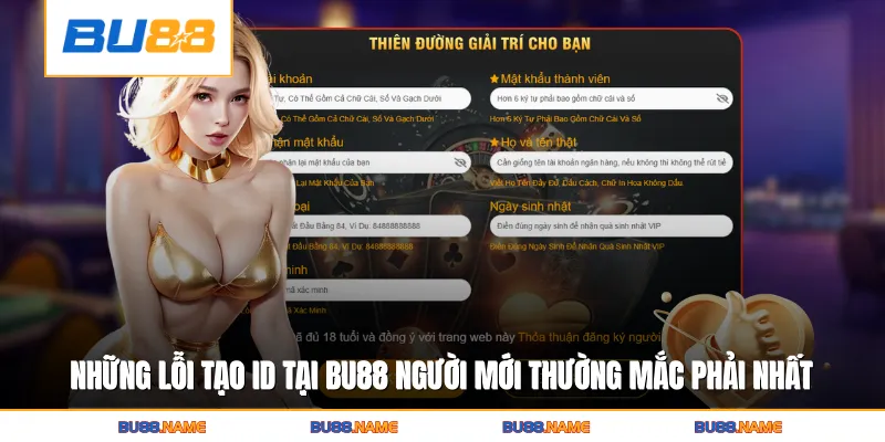 Những lỗi tạo ID tại Bu88 người mới thường mắc phải nhất